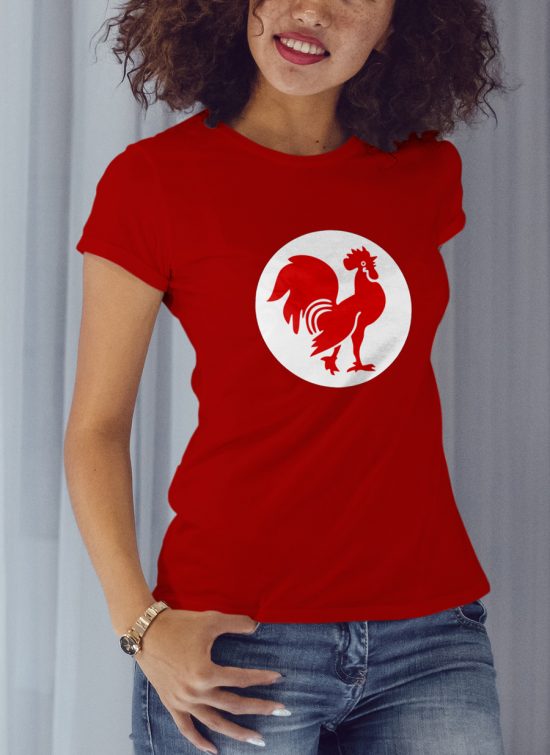 Jogoo-Yajenga-Nchi-T-shirt-Ladies-Red-