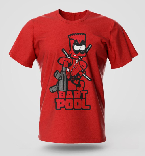 Bartpool comic graphic T-shirt in cotton, playful streetwear design, popular in Nairobi and Kenya fashion.