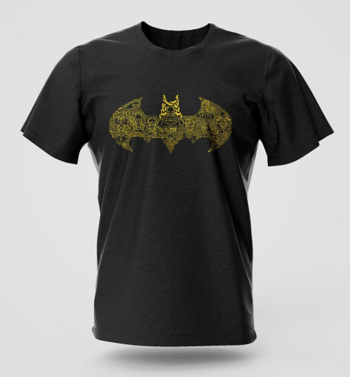 Bat Signal comic graphic T-shirt in cotton with comic-inspired print, Nairobi and Kenya streetwear fashion.