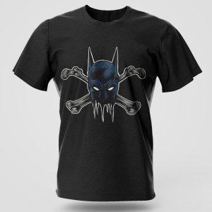 Bat and Bones comic graphic T-shirt in high quality cotton with comic-inspired print, Nairobi and Kenya streetwear fashion.