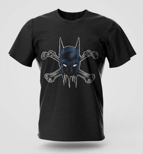 Bat and Bones comic graphic T-shirt in high quality cotton with comic-inspired print, Nairobi and Kenya streetwear fashion.