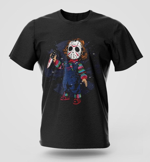 Chucky comic graphic T-shirt in high quality cotton with comic-style print, Nairobi and Kenya streetwear fashion.