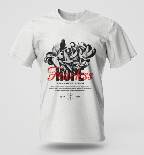 Fearless Hope street wear graphic T-shirt in high quality cotton with long lasting print, Nairobi and Kenya streetwear fashion.