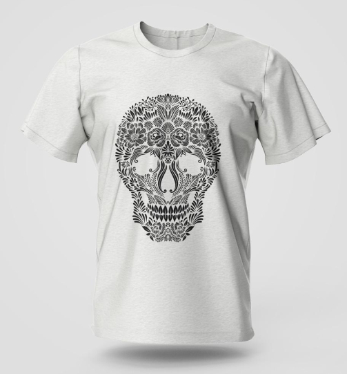 Floral Skull street wear graphic T-shirt in high quality cotton with long lasting print, Nairobi and Kenya streetwear fashion.