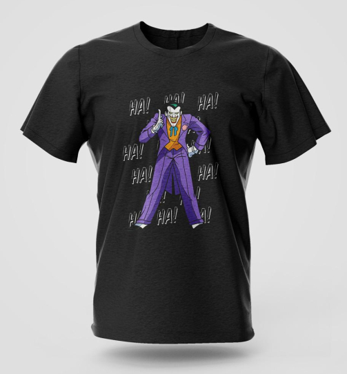 The Joker comic graphic T-shirt in high quality cotton with long lasting print, Nairobi and Kenya streetwear fashion.