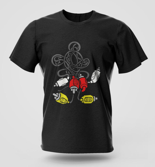 Mickey Mouse comic graphic T-shirt in high quality cotton with long lasting print, Nairobi and Kenya streetwear fashion.