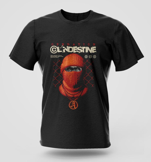 Operation Clandestine streetwear graphic T-shirt in high quality cotton with long lasting graphic print, urban fashion and street style apparel for Nairobi and Kenya.