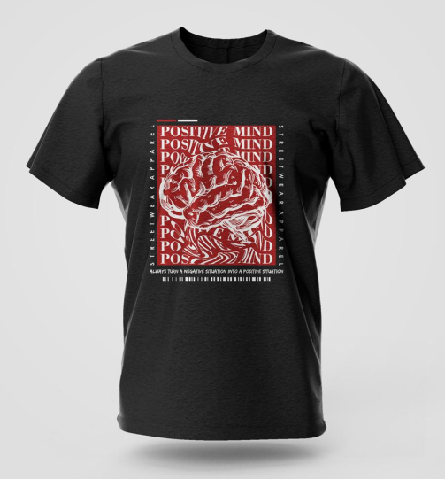 Positive Mind street wear graphic T-shirt in high quality cotton with long lasting print, Nairobi and Kenya streetwear fashion.