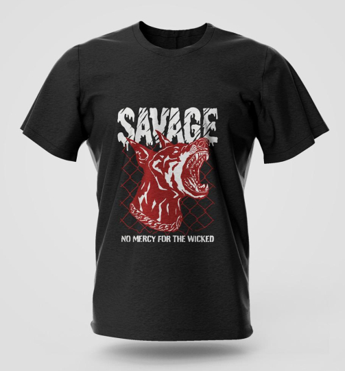 Savage street wear graphic T-shirt in high quality cotton with long lasting graphic print, Nairobi and Kenya street fashion.