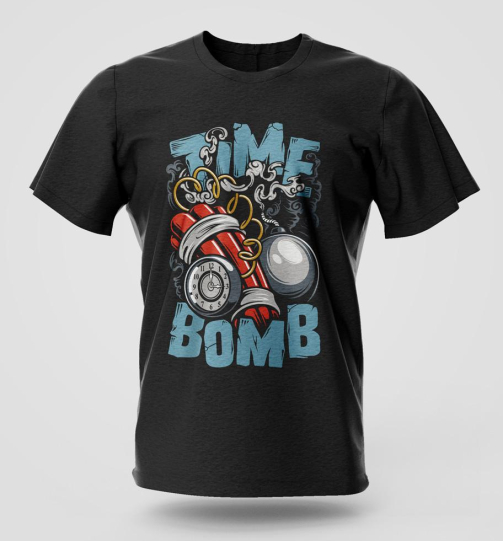Time Bomb street wear graphic T-shirt in high quality cotton with long lasting graphic print, Nairobi and Kenya street fashion.