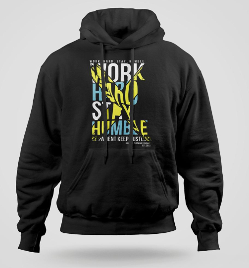Work Hard Stay Humble street wear graphic hoodie in good quality heavy cotton with long lasting graphic print, Nairobi and Kenya fashion.