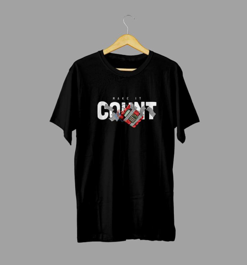 Make it Count streetwear graphic T-shirt in high quality cotton with long lasting graphic print, urban fashion and street style apparel for Nairobi and Kenya.