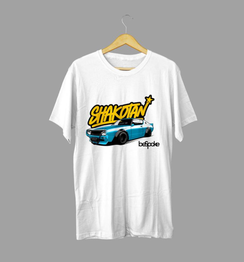 Shakotan automotive graphic T-shirt in high quality cotton with long lasting graphic print, tuner culture apparel and car enthusiast fashion for Nairobi and Kenya.