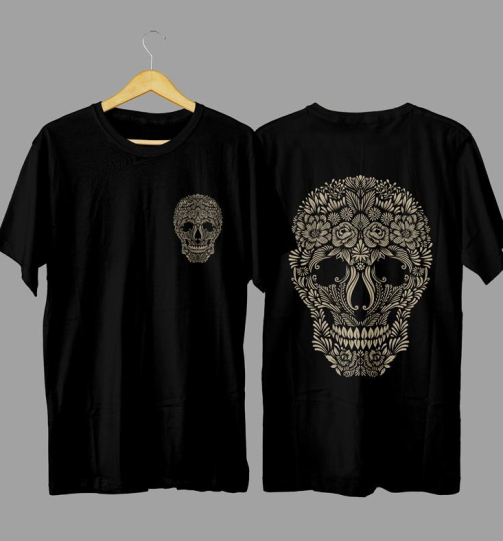 Floral Skull street wear graphic T-shirt in high quality cotton with long lasting print, Nairobi and Kenya streetwear fashion.